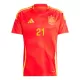 Günstige Spanien Mikel Oyarzabal 21 Herrentrikot Heim EURO 2024 Kurzarm