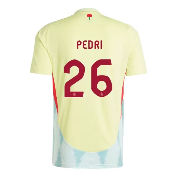 Günstige Spanien Pedri 26 Kindertrikot Auswärts EURO 2024 Kurzarm