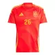 Günstige Spanien Pedri 26 Kindertrikot Heim EURO 2024 Kurzarm