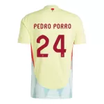 Günstige Spanien Pedro Porro 24 Herrentrikot Auswärts EURO 2024 Kurzarm