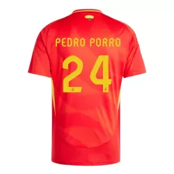 Günstige Spanien Pedro Porro 24 Herrentrikot Heim EURO 2024 Kurzarm