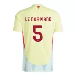 Günstige Spanien Robin Le Normand 5 Herrentrikot Auswärts EURO 2024 Kurzarm