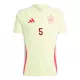 Günstige Spanien Robin Le Normand 5 Herrentrikot Auswärts EURO 2024 Kurzarm