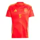 Günstige Spanien Robin Le Normand 5 Herrentrikot Heim EURO 2024 Kurzarm