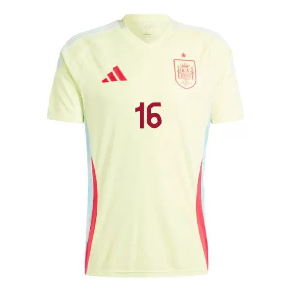 Günstige Spanien Rodrigo 16 Herrentrikot Auswärts EURO 2024 Kurzarm
