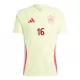 Günstige Spanien Rodrigo 16 Herrentrikot Auswärts EURO 2024 Kurzarm