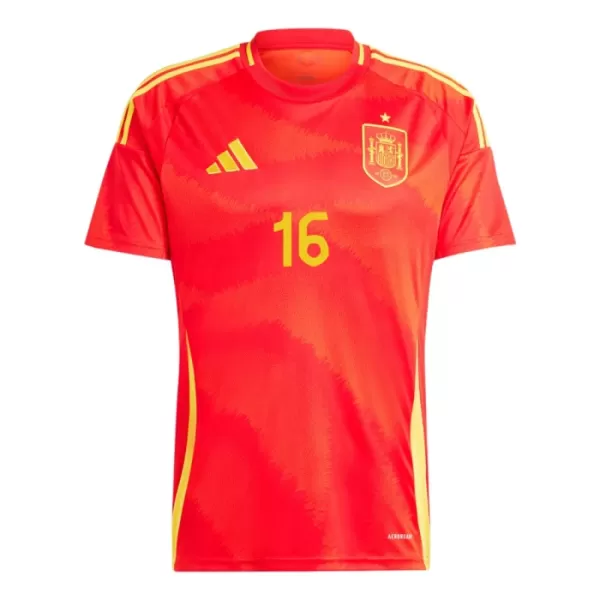 Günstige Spanien Rodrigo 16 Herrentrikot Heim EURO 2024 Kurzarm