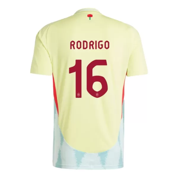 Günstige Spanien Rodrigo 16 Kindertrikot Auswärts EURO 2024 Kurzarm