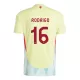 Günstige Spanien Rodrigo 16 Kindertrikot Auswärts EURO 2024 Kurzarm