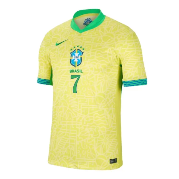Günstige Brasilien Vini JR 7 Herrentrikot Heim 2024 Kurzarm