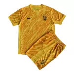 Günstige Frankreich Torwart Kindertrikot EURO 2024 Kurzarm Gelbe
