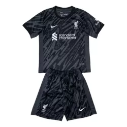 Günstige Liverpool Torwart Kindertrikot 2024/25 Kurzarm Schwarze