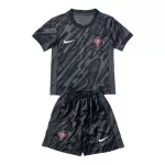 Günstige Portugal Torwart Kindertrikot EURO 2024 Kurzarm Schwarze