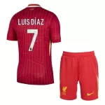 Günstige Liverpool Luis Diaz 7 Kindertrikot Heim 2024/25 Kurzarm