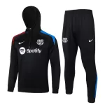 Barcelona Hoodie Trainingspullover 2024/25 Viertelreißverschluss Schwarze