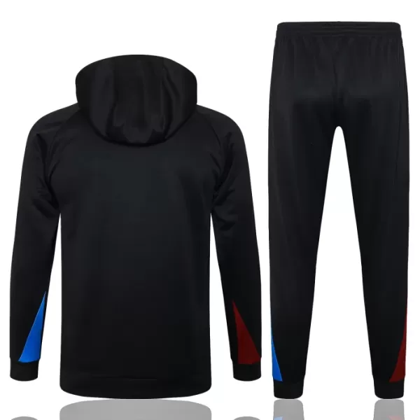 Barcelona Hoodie Trainingspullover Kinder 2024/25 Viertelreißverschluss Schwarze