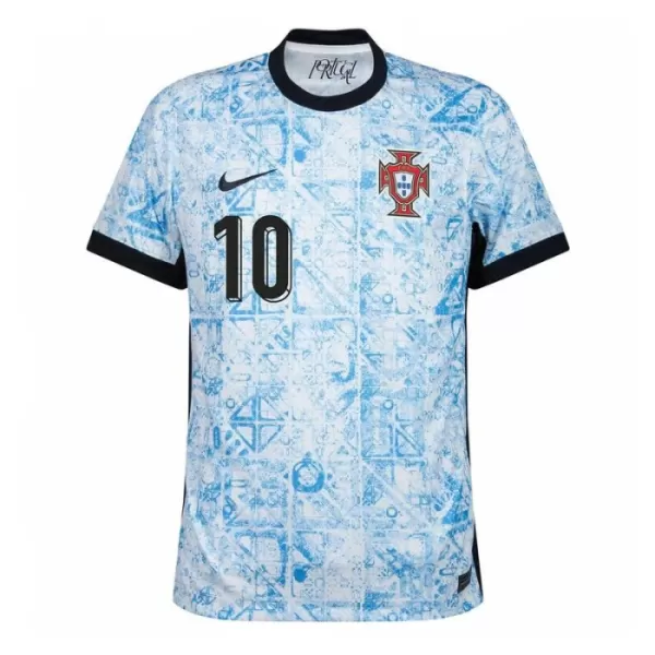Günstige Portugal Bernardo 10 Herrentrikot Auswärts EURO 2024 Kurzarm