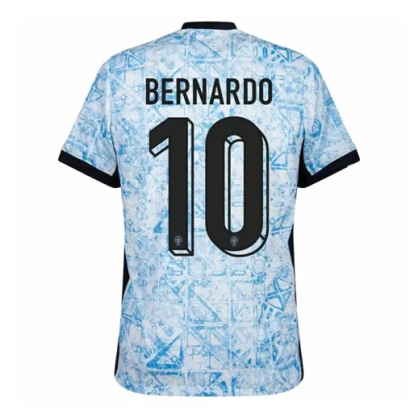 Günstige Portugal Bernardo 10 Herrentrikot Auswärts EURO 2024 Kurzarm