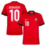 Günstige Portugal Bernardo 10 Herrentrikot Heim EURO 2024 Kurzarm