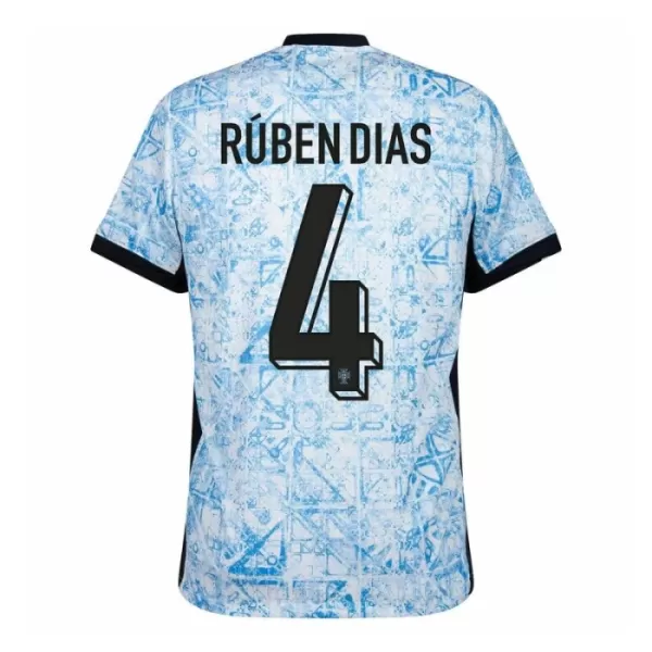 Günstige Portugal Ruben Dias 4 Herrentrikot Auswärts EURO 2024 Kurzarm