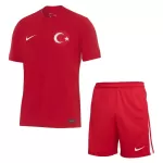 Günstige Türkei Kindertrikot Auswärts EURO 2024 Kurzarm