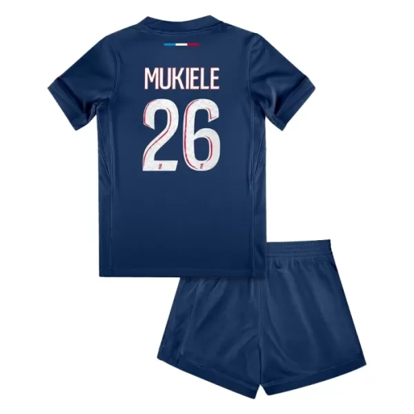 Günstige Paris Saint-Germain Nordi Mukiele 26 Kindertrikot Heim 2024/25 Kurzarm