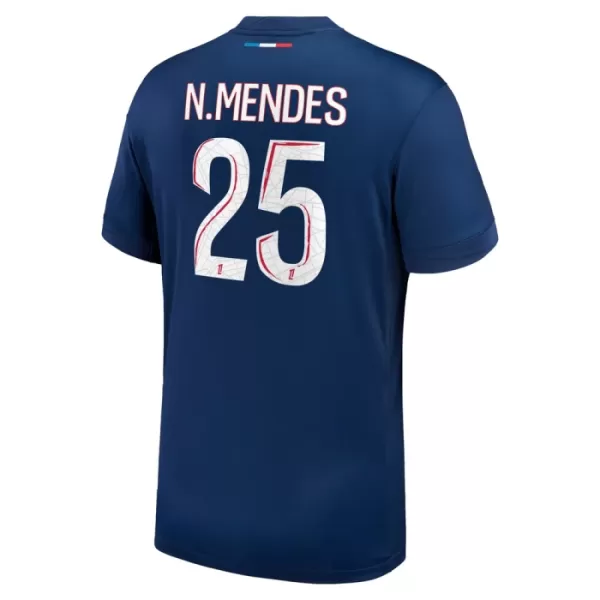 Günstige Paris Saint-Germain Nuno Mendes 25 Herrentrikot Heim 2024/25 Kurzarm