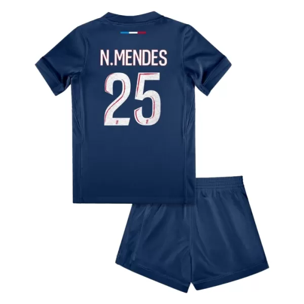Günstige Paris Saint-Germain Nuno Mendes 25 Kindertrikot Heim 2024/25 Kurzarm