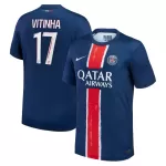 Günstige Paris Saint-Germain Vitinha 17 Herrentrikot Heim 2024/25 Kurzarm