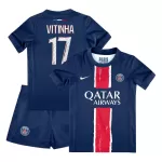 Günstige Paris Saint-Germain Vitinha 17 Kindertrikot Heim 2024/25 Kurzarm