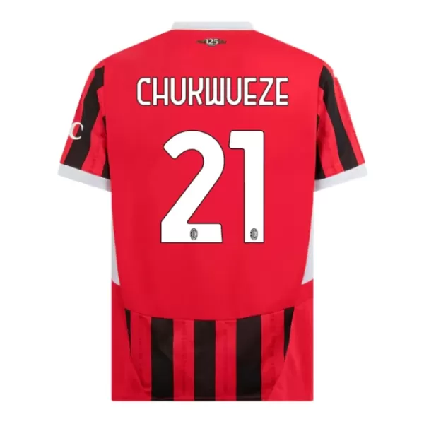 Günstige AC Mailand Chukwueze 21 Kindertrikot Heim 2024/25 Kurzarm