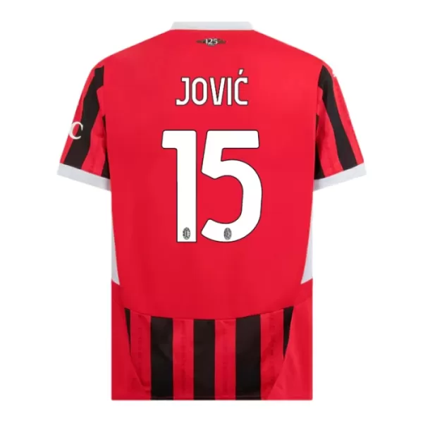 Günstige AC Mailand Jovic 15 Kindertrikot Heim 2024/25 Kurzarm