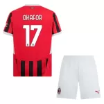 Günstige AC Mailand Okafor 17 Kindertrikot Heim 2024/25 Kurzarm