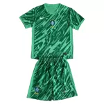 Günstige Brasilien Torwart Kindertrikot 2024 Kurzarm Grüne