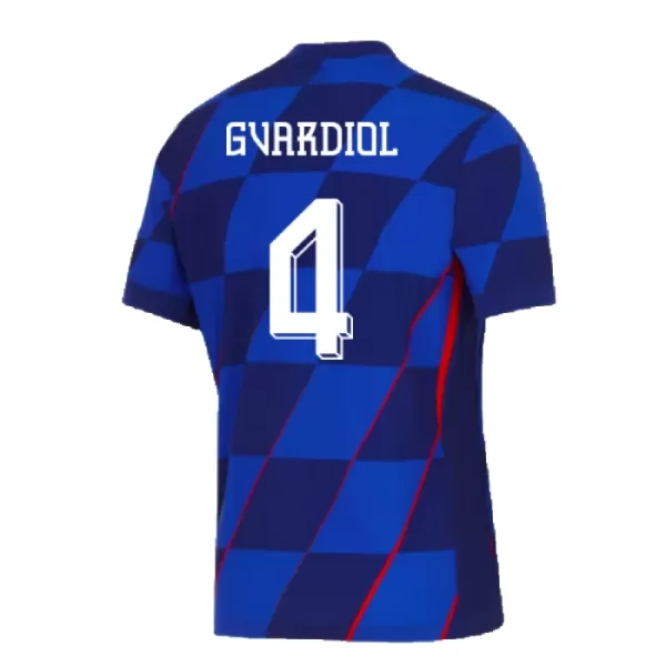 Günstige Kroatien Gvardiol 4 Kindertrikot Auswärts EURO 2024 Kurzarm