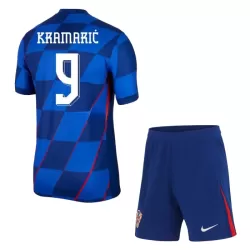Günstige Kroatien Kramaric 9 Kindertrikot Auswärts EURO 2024 Kurzarm