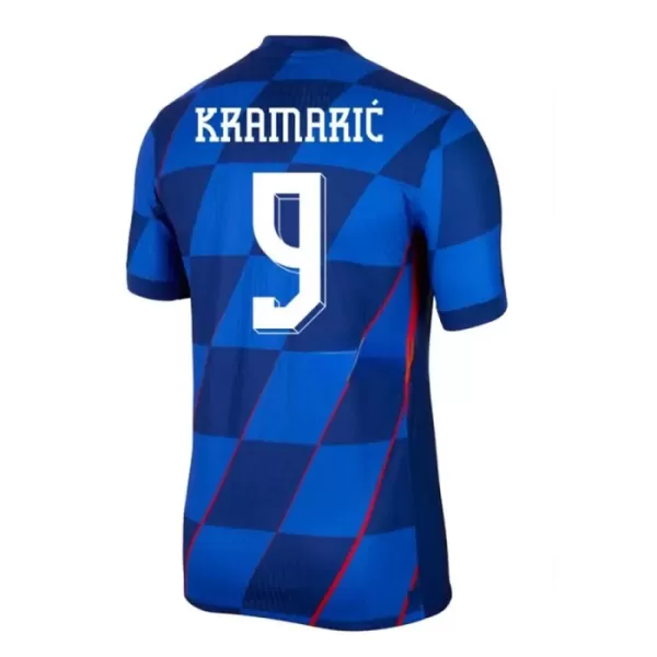 Günstige Kroatien Kramaric 9 Kindertrikot Auswärts EURO 2024 Kurzarm
