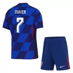 Günstige Kroatien Majer 7 Kindertrikot Auswärts EURO 2024 Kurzarm