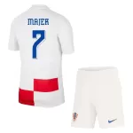 Günstige Kroatien Majer 7 Kindertrikot Heim EURO 2024 Kurzarm
