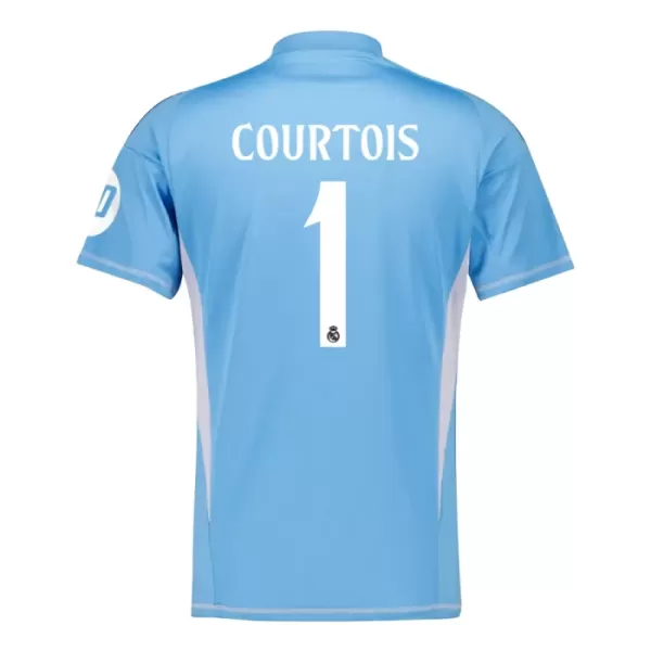Günstige Real Madrid Courtois 1 Torwart Kindertrikot Heim 2024/25 Kurzarm