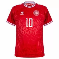 Günstige Dänemark Eriksen 10 Herrentrikot Heim EURO 2024 Kurzarm