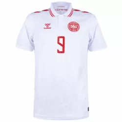 Günstige Dänemark Højlund 9 Herrentrikot Heim EURO 2024 Kurzarm