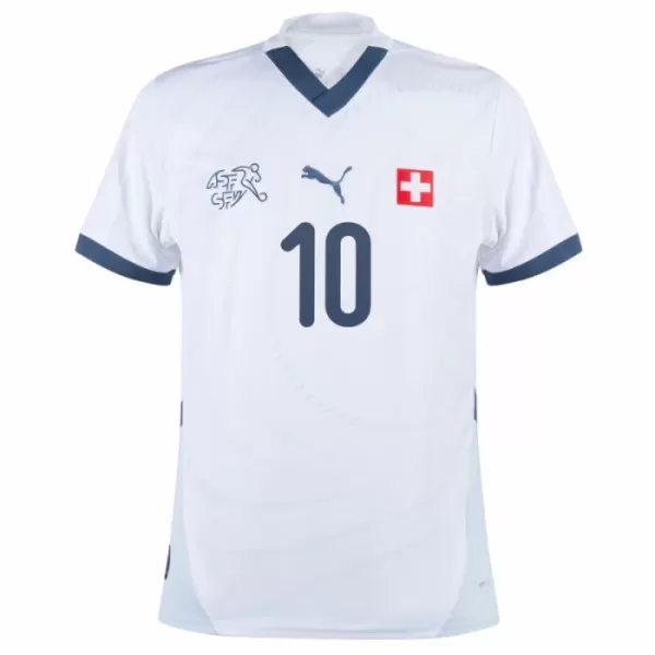 Günstige Schweiz Xhaka 10 Herrentrikot Auswärts EURO 2024 Kurzarm