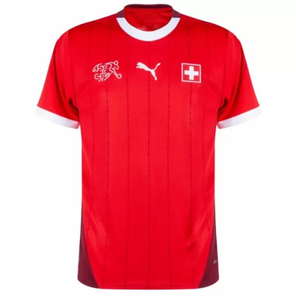 Günstige Schweiz Xhaka 10 Herrentrikot Heim EURO 2024 Kurzarm