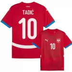 Günstige Serbien Tadic 10 Herrentrikot Heim EURO 2024 Kurzarm