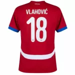 Günstige Serbien Vlahovic 18 Herrentrikot Heim EURO 2024 Kurzarm