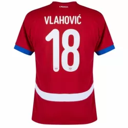 Günstige Serbien Vlahovic 18 Herrentrikot Heim EURO 2024 Kurzarm
