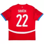 Günstige Tschechische Republik Soucek 22 Herrentrikot Heim EURO 2024 Kurzarm