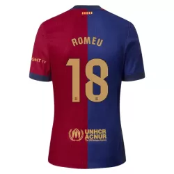 Günstige FC Barcelona Romeu 18 Herrentrikot Heim 2024/25 Kurzarm Günstige FC Barcelona Romeu 18 Herrentrikot Heim 2024/25 Kurzarm