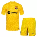 Günstige FC Barcelona Torwart Kindertrikot Auswärts 2024/25 Kurzarm